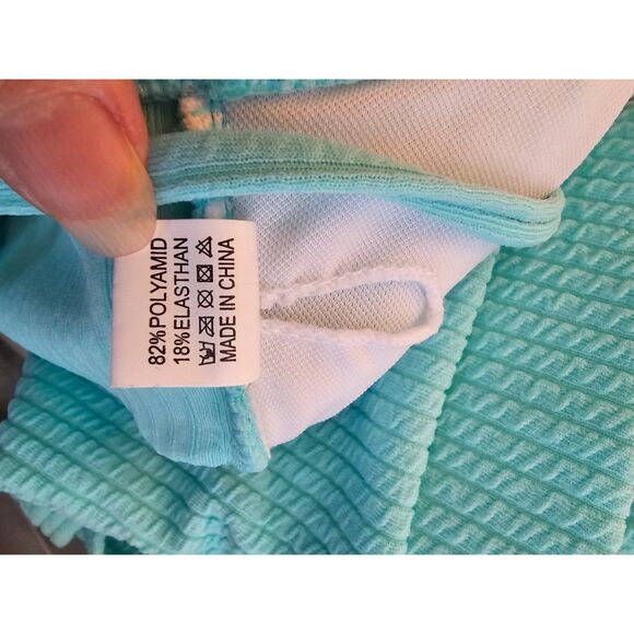 Sexy Ribbed Mint Green Bikini Set Sz L - Picture 4 of 5
